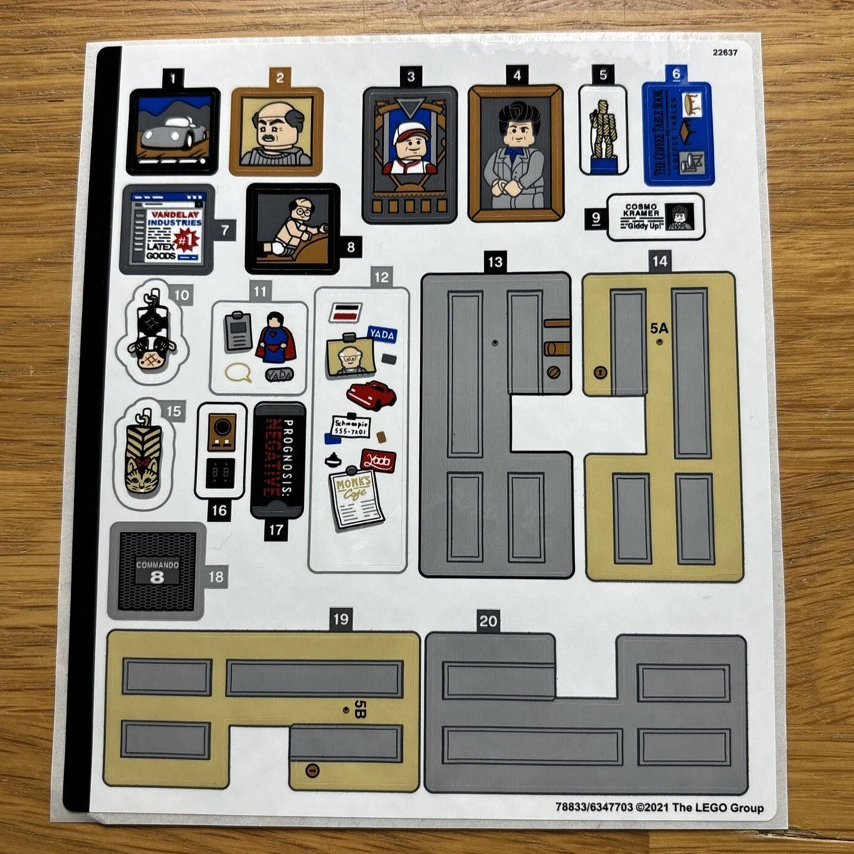 Lego® Sticker Sheet for set 21328 Seinfeld