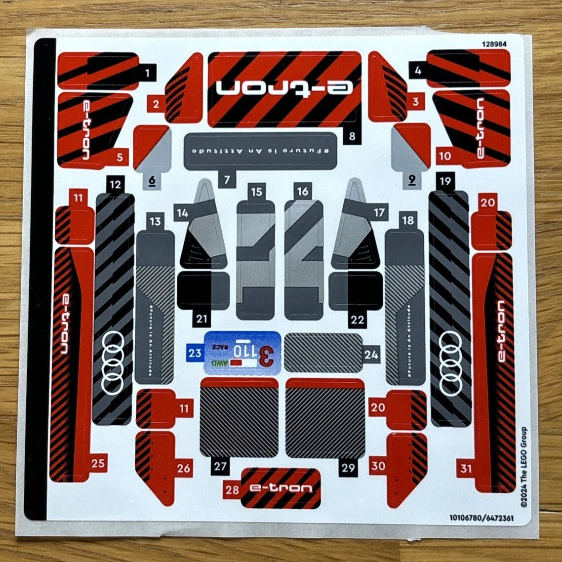 Lego® Sticker Sheet for set 76921 Audi S1 e-tron quattro