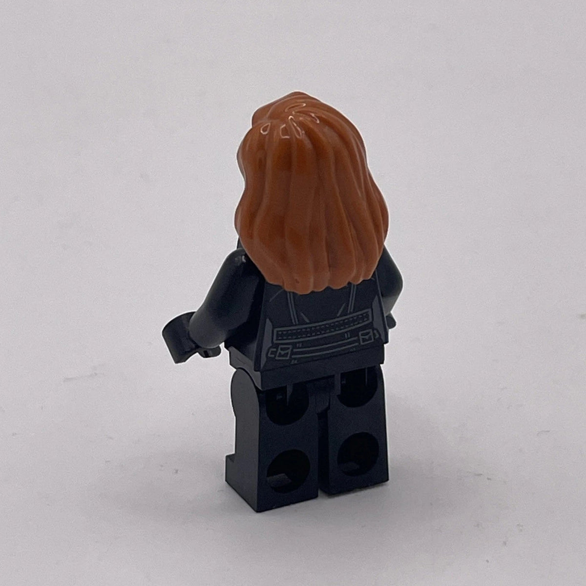 Black Widow - Black Jumpsuit, Dark Orange Mid-Length Hair, Printed Legs, Black Hands, Dark Brown Eyebrows, sh1012 - LEGO® Marvel Minifigure