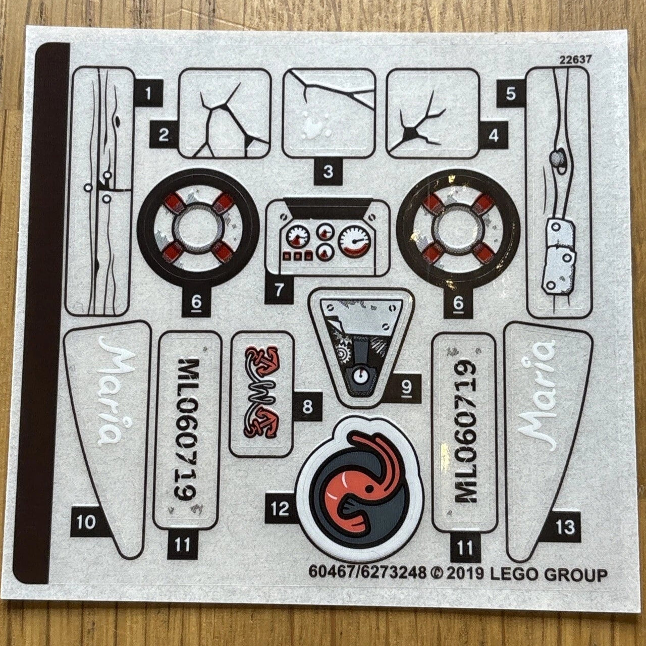 Lego® Sticker Sheet for set 70419 Wrecked Shrimp Boat Part# 70419stk01