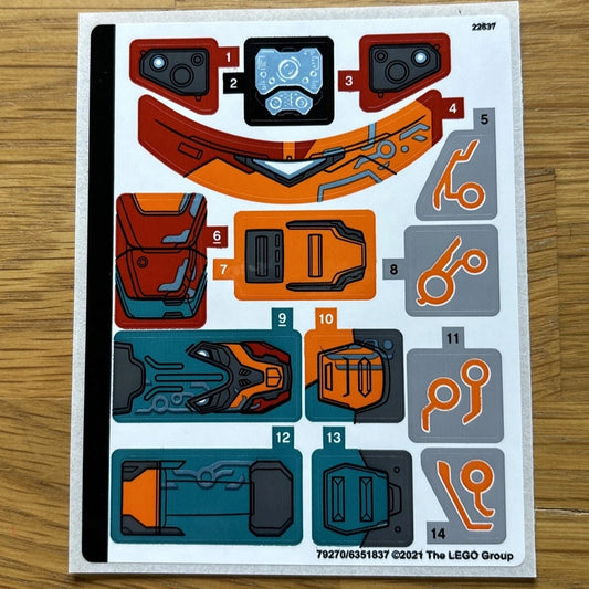 Lego® Sticker Sheet for set 76194 Tony Stark’s Sakaarian Iron Man part# 76194stk01