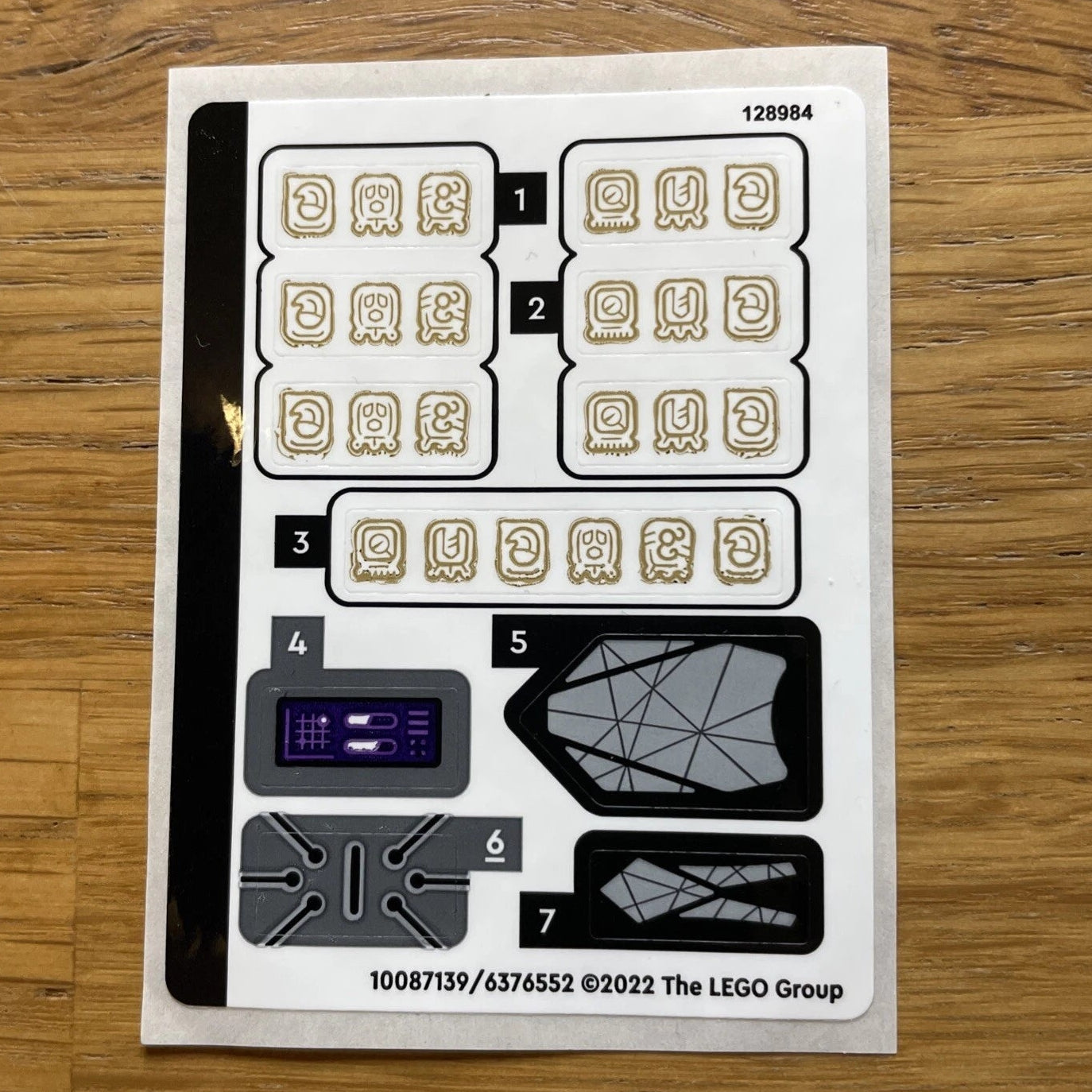 Lego® Sticker Sheet for set 76213 King Namor's Throne Room
