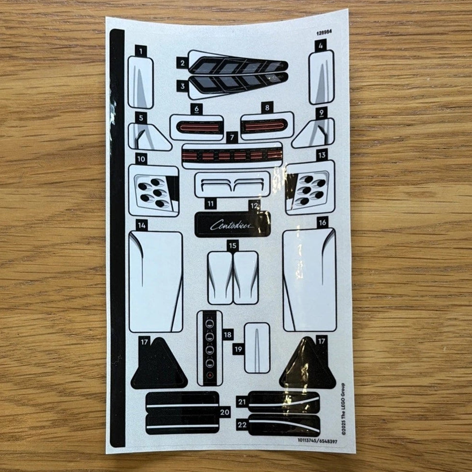 Lego® Sticker Sheet for set 77240 Speed Champions Bugatti Centodieci