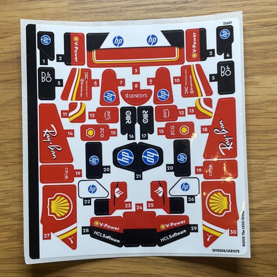 Lego® Sticker Sheet for set 77242 Ferrari SF-24 - Speed Champions Formula 1